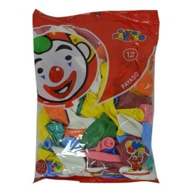 Payaso Globo Payaso N12 Colores Bolsa Con 25pzs