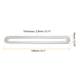 sourcing map Adjustable Corner Code, 4Pcs 155x19mm - Stainless Steel Flat Straight Thickened Slotted Brace Brackets, for Fixed Furniture Shelf Connector (Silver)