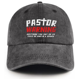 Pastor Warning Hat Pastor Gifts Anything You Say Or Do Could Be Used in A Sermon Baseball Cap for Men Women Carbon