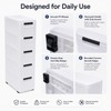5-Drawer Narrow Storage Cabinet with Wheels, Slim Plastic Storage Drawers