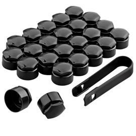 AUTOUTLET 24pcs Wheel Nut Caps 17 mm, Wheel Bolts Wheel Nuts Wheel Bolt Caps Round, Universal Plastic Wheel Nut Caps with Removal Tool