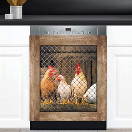 Awak Kitchen Decor Rooster Dishwasher Sticker Magnet Cover Country Chicken Fridge Door Panels Farmhouse Hen Refrigerator Magnetic Decals for Home Appliances Magnet 23 W x 17 H inch