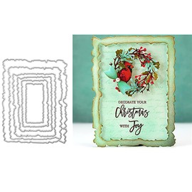 4 Sets Frame Metal Cutting Die Frame Dies Cut Metal Stencil Template Moulds DIY Crafts Frame Paper Cards Cutting Dies Cut Stencils Metal Lace Frame Cutting Dies for DIY Carding Making Scrapbooking