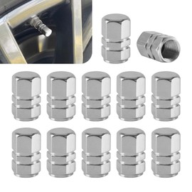 Zikefest 12PCS Tire Valve Stem Caps, Anodized Aluminum Tire Valve Caps, Car Stem Covers Accessories, Universal for Cars, Trucks, Motorcycles, Bikes (Silver)