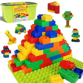 shineFinder Large Building Blocks Compatible with Duplo Building Blocks, Large Building Blocks Set, Building Blocks for Toddlers from 3 Years with Stone Box, Set for Creative Play, Educational Toy