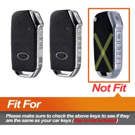 EYANBIS Silicone Key Fob Cover Fit for Kia Sportage Sorento Telluride Forte K5 NIRO Seltos Soul Smart Key | Car Accessories | Remote Key Protection Case - Black & Pink (NOT FIT Flip Key)