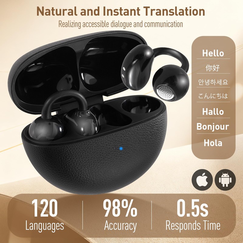 AI Translation Earbuds Real Time,120 Languages & Accents Translator Earbuds,Audifonos