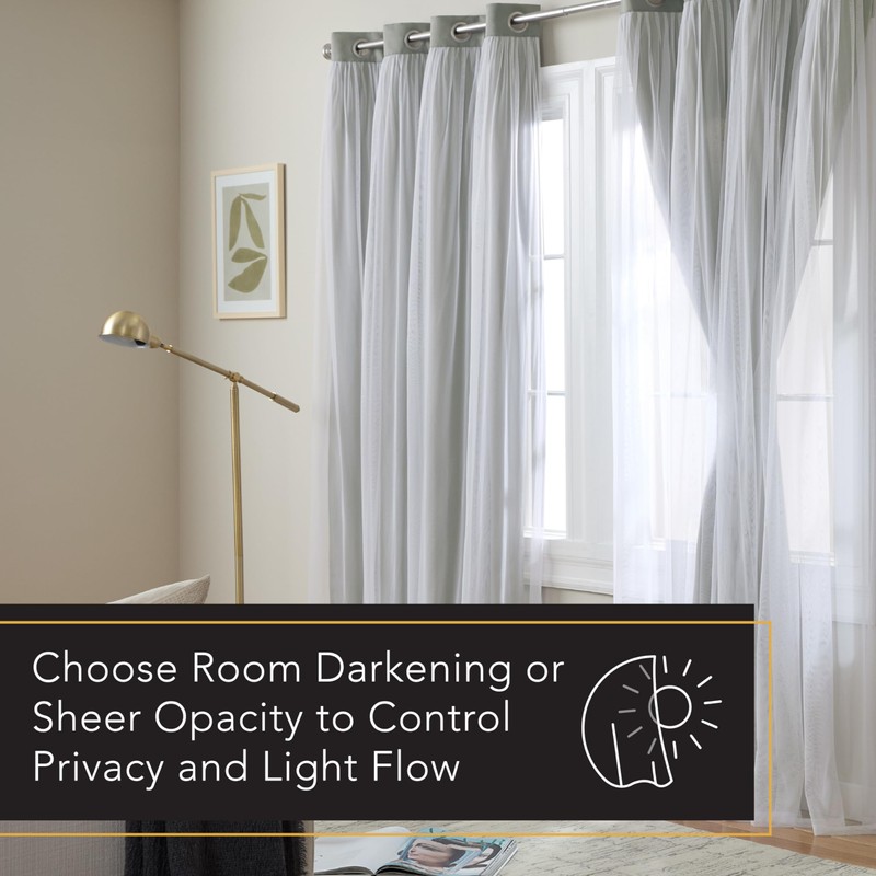 TOWN & COUNTRY LUXE Talia Double Layer Indoor Curtains, Sheer