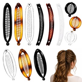 12 Pinzas Banana Clip Para El Cabello, Sujetador De Cabello Seguro Para Yoga Y Natación, Accesorio Vintage Para Mujeres Con Grueso O Fino, Banana Clip Hair De Material Plástico
