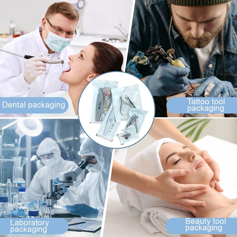Pack of 200 Sterilisation Bags, Self-Sealing Sterilisation Bags, Sterilisation Bags,