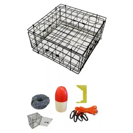 KUFA 24"x24"x12" Vinyl Coated Crab Trap & All Included Accessory kit (S60+CES1)
