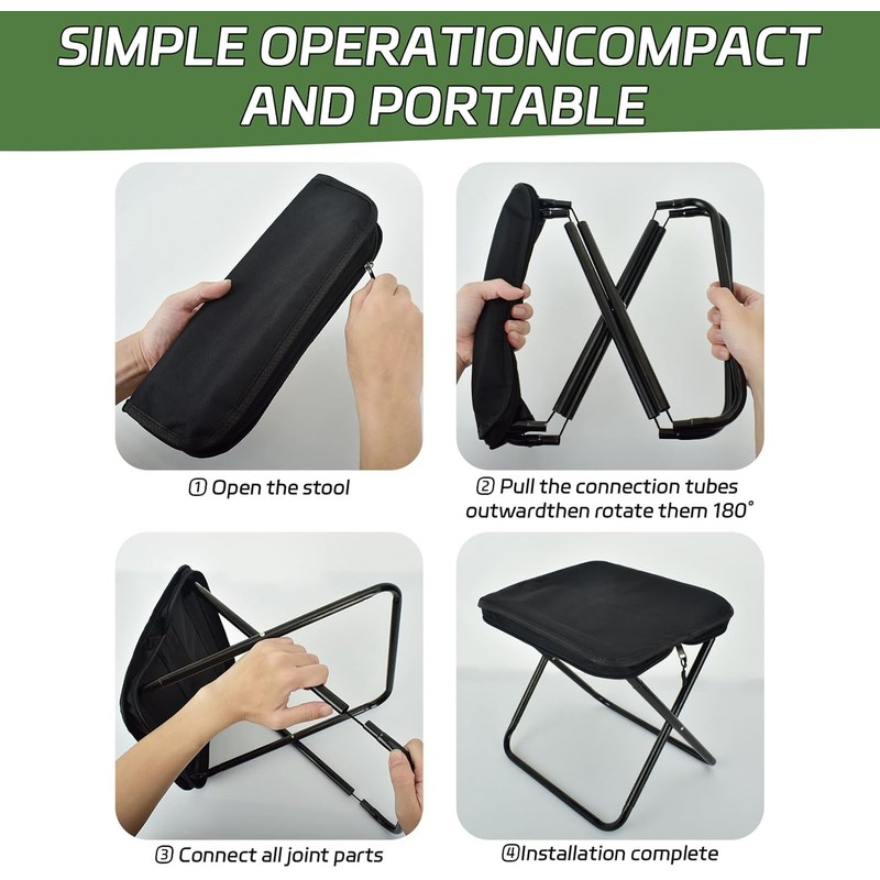 YeahBoom Camping Stool, Portable Folding Stool, Mini Folding Stool and