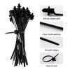 120 Pcs Push Mount Zip Ties in 6 Assorted Sizes,Black