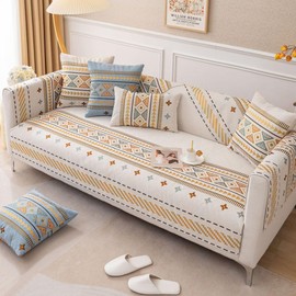 Ksriylm Chenille Anti-Scratch Couch Cover, Waterproof Vertical Striped Couch Slipcover, Sofa Cover for Pets,Love Seat, Armrest Covers,Backrest Covers,Non Slip,Breathable,1 Pc 36''x36'' Size, Grey