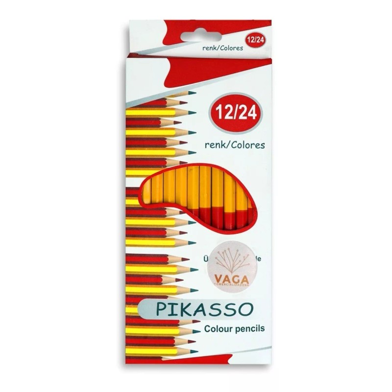 Vaga 12 Lapiz Duo Delgado Carmin Grafitto