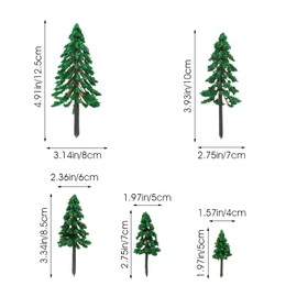 LOGOFUN 20Pcs Miniature Tree Model Artificial Pine Tree Handmade Micro Landscape Garden Decoration