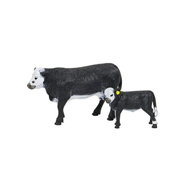Big Country Toys Black Baldy Cow & Calf - 1:20 Scale - Hand Painted - Farm Toys - Farm Animals