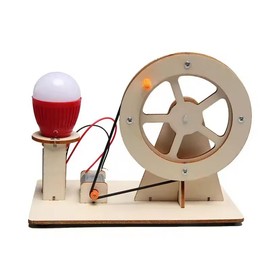 Hand Crank Generator Science Kit for STEM Learning – DIY Electricity Demonstration Model with Wheel and Light for Ages 14+
