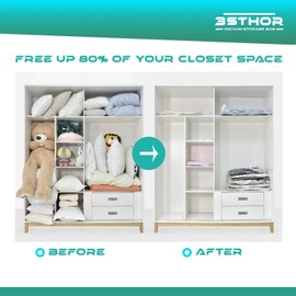 Vacuum Seal Bags for Clothing – 12-Pack Ultra-Thick Plastic Vacuum Storage Bags – Assorted Sizes for Blanket Storage, Travel, Moisture Protection, Bedding Sets – Airtight Double-Sealed Zipper