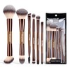 MAANGE Brochas para Maquillaje Profesional, 6 Piezas de Doble Punta