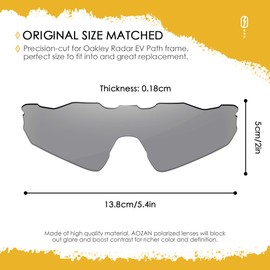 AOZAN ANSI Z87.1 Replacement Lenses Compatible with Oakley Radar EV Path OO9208 Sunglasses, Gainsboro - Polarised