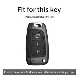 ontto 3 Button Alu Car Key fob Cover Keychain fit for Hyundai KONA 2023 Accent 2023 Elantra Solaris Tucson I30 2018 2020 2022 Santa Fe Leather Flip Key Shell Case Key Holder Keyring Accessories Blue
