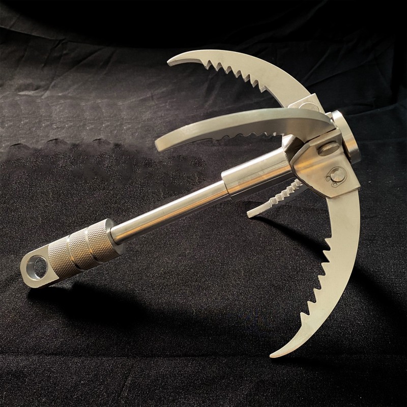 Grappling Hook Stainless Steel Claw Carabiner for Outdoor Survival Underwater