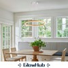 Ring Chandelier LED Wood Grain Round Chandeliers Modern Farmhouse Pendant