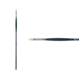 Creative Mark Imperial Professional Chungking Hog Bristle Brush - Filbert # 1, Handmade Long Handle Oil Paint Brushes for Artists, Nickel-Plated Brass Ferrules, Stiff Yet Soft Natural Bristles