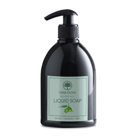 GAIA Oliva Olive Oil Hand Soap Liquid – Luxury Moisturizing Liquid Hand Soap for Bathroom & Kitchen, Natural Ingredients for Dry, Cracked Hands with Green Tea Scent – 16.9 FL OZ Bottle (Pack of 1)