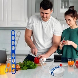 ZXiaJUMCR 3 pcs reusable universal lid securing strap for crockpots,Multifunctional silicone lid strap,slow cooker lid lock,Suitable for casseroles, pans, bento boxes, etc