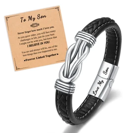 PINKDODO Son Gifts from Mom, To My Son Bracelet from Mom, Year Old Boy Gifts for Birthday Christmas Valentines Day Gifts for Adult Son Teen Teenage Boy Gifts Ideas
