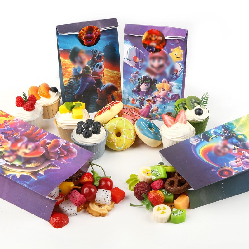 Ainvliya 12 sacchetti regalo Mari per bambini, sacchetti di carta