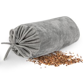 Buckwheat Pillow 100% Organic, Cervical Support for Neck, Breathable for a Cool Sleep, Velvet Fabric, Removable Washable, Couch Pillow 15x36cm