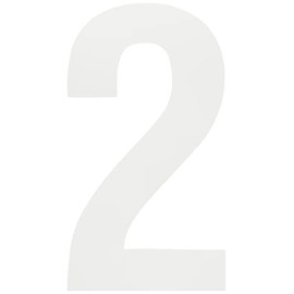 Bulk Hardware BH04241 White Vinyl Stick On Wheelie Bin, Post Box, Window Numbers 150mm (6 inch) - Number 2 - Pack of 3