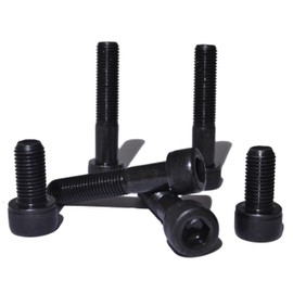 RADSO M12 1.25 Pitch Black Hex Socket Cap Screws - 12.9 Grade High Tensile - Self Colour Allen Bolts DIN 912 - Metric Fine Pitch - Length 40mm - Pack of 4