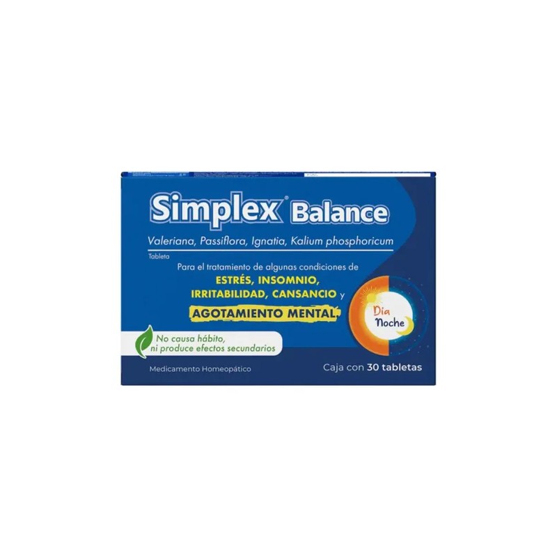 Simplex Balance Pasiflora Cansancio Mental 30 Tab 4 Pack