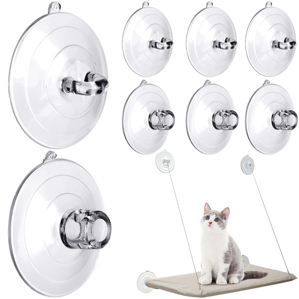Tondiamo 8 Pcs Suction Cups Cat Window Perch Cat Window Hammock Replacement Suction Cup for Kitty Cat Window Perches Bed Seat Hammock Pet Supplies, 2 Styles(Vivid Style)