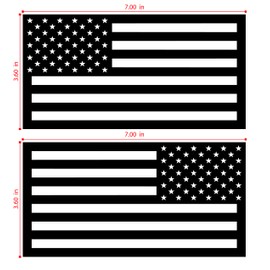 Rapid Vinyl Patriotic USA American Flag Die Cut Decal Sticker Set | Left & Right Facing Pair | 3.6" x 7" | Excellent for Truck, Car, Window, Bumper | White Matte