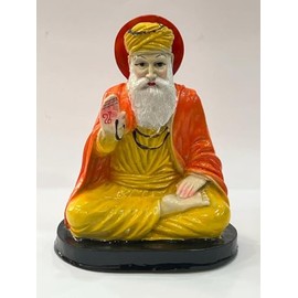GURU NANAK DEV JI Idol Statue Photo IK ONKAR | Sikh Gift Ideas Home Decor Gift Items (Yellow)