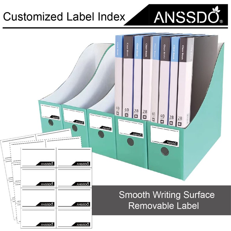 ANSSDO 12 Pack Teal Cardboard Magazine Holders, Premium Magazine File
