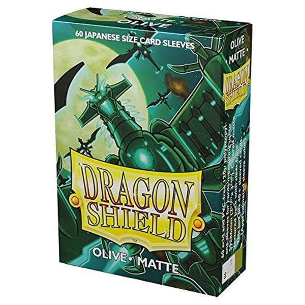 10 Packs Dragon Shield Matte Mini Japanese Olive Green 60 ct Card Sleeves Display Case
