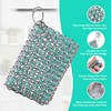 HAUSHOF Cast Iron Scrubber, Chainmail Scrubber with Silicone Core, Premium