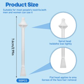 Pack of 100 Nose Wax Sticks, Nose Hair Waxing Set, Disposable Nose Hair Removal, Nose Wax Men, Applicator Set for Nostril Cleaning, Hair Removal Without Shaving