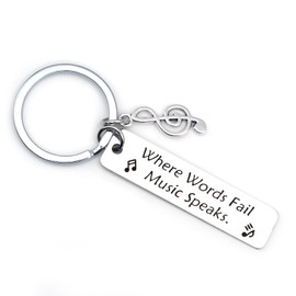 Tebliomro Music Lovers Gifts Music 2024 Graduation Teachers Day Keychain for Music Teachers Music Students Cute Music Gifts for Friends Inspirational Birthday Christmas Gift for Musicians Singers
