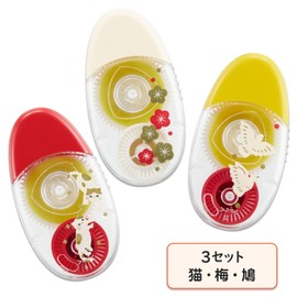 Plus TG-1510 Norinokoro Correction Tape, Supports Test Takers, Limited Edition Colors, Set of 3, Cat / Plum / Pigeon, ((54-573 + 54-574 + 54-575) x 3)