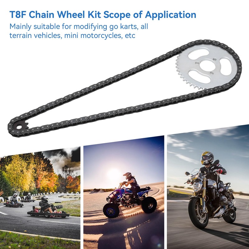 Steel T8F Front and Rear Sprocket, Chain Replacement High Power