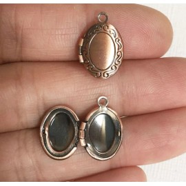 Unbranded 10 pcs Antique copper oval locket Pendants , photo frame locket charm 11x16mm