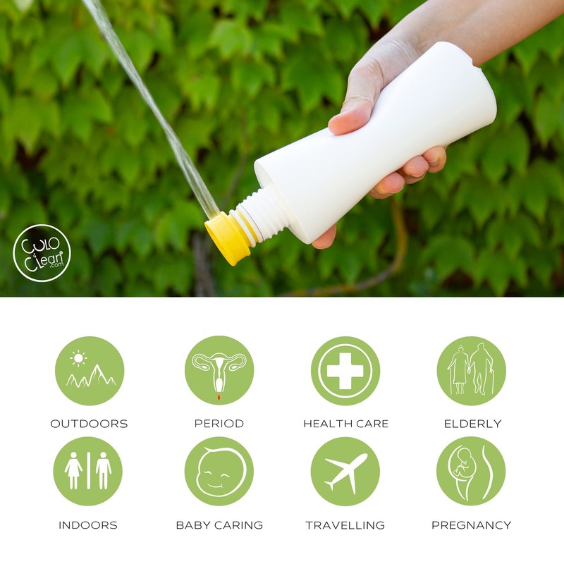 CuloClean Portable Bidet for Toilet or Travel (Yellow). Peri Bottle