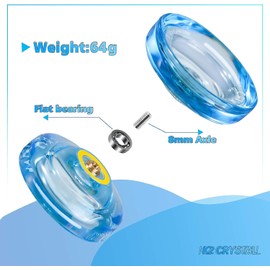 MAGICYOYO Responsive Yoyo K2 for Kids Beginners with Yoyo Glove, Yoyo Bag, 5 Yoyo Strings (Crystal Blue)